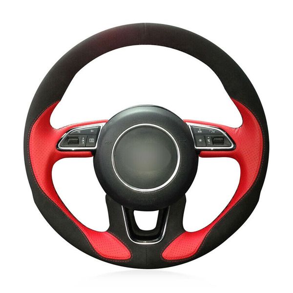 diy hand sewing and customizationred hole leather black suede car steering wheel cover for audi q3 q5 2013-2015 car accessories
diy hand sewing and customizationred hole leather black suede car steering wheel cover for audi q3 q5 2013-2015 car accessories