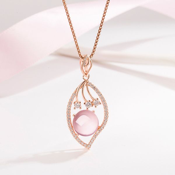 elegant rose gold plated pink quartz pendant necklace romantic charming crystal necklace anniversary gift banquet women jewelry, Silver
elegant rose gold plated pink quartz pendant necklace romantic charming crystal necklace anniversary gift banquet women jewelry, Silver