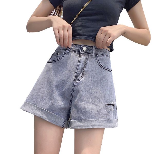 women's jeans cotton high-waist hole denim shorts summer style elastic tight-fitting thin a-line korean pants clothing, Blue
women's jeans cotton high-waist hole denim shorts summer style elastic tight-fitting thin a-line korean pants clothing, Blue