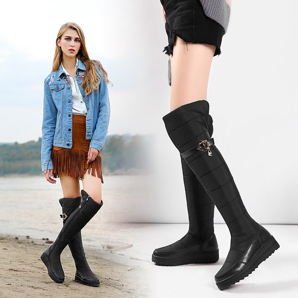 2021 women's winter snow boots shoes for woman over knee warm fur waterproof boots wedges med heels shoes plus size 35-44, Black
2021 women's winter snow boots shoes for woman over knee warm fur waterproof boots wedges med heels shoes plus size 35-44, Black
