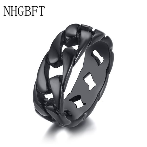 nhgbft fixed link chain ring for men black stainless steel male ring wedding party jewelry, Slivery;golden
nhgbft fixed link chain ring for men black stainless steel male ring wedding party jewelry, Slivery;golden