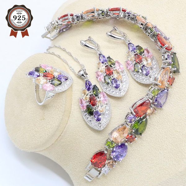 multi color zircon silver color jewelry set for women bracelet earrings necklace pendant ring gift box
multi color zircon silver color jewelry set for women bracelet earrings necklace pendant ring gift box