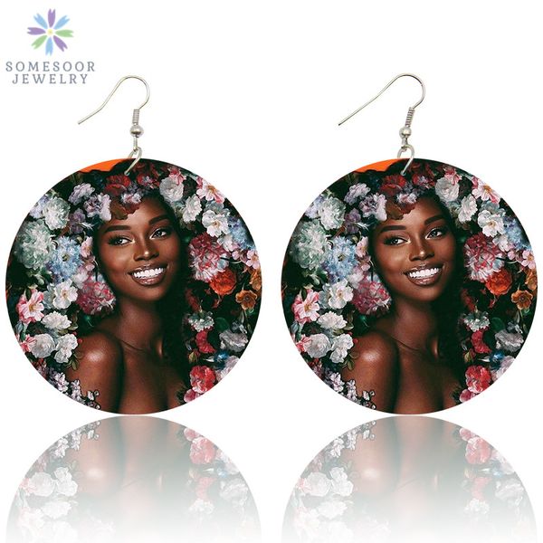 somesoor painted flower beauty african woman wood drop earrings afro natural hair both sides printing black dangle jewelry gifts, Silver
somesoor painted flower beauty african woman wood drop earrings afro natural hair both sides printing black dangle jewelry gifts, Silver