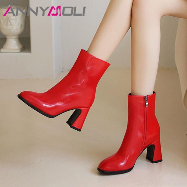 annymoli high heel ankle boots woman boots round toe short zip chunky heel shoes female autumn winter beige large size 46, Black
annymoli high heel ankle boots woman boots round toe short zip chunky heel shoes female autumn winter beige large size 46, Black