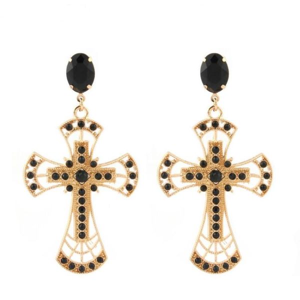 oorbellen vintage boho crystal cross earrings for women big long earrings brincos 2020 zinc alloy, Golden;silver
oorbellen vintage boho crystal cross earrings for women big long earrings brincos 2020 zinc alloy, Golden;silver