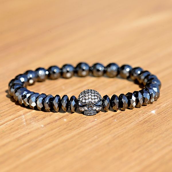 beaded, strands douvei trendy micro pave cz skeleton skull charm bracelet men hematite beads elastic homme fashion jewelry ab663, Black
beaded, strands douvei trendy micro pave cz skeleton skull charm bracelet men hematite beads elastic homme fashion jewelry ab663, Black