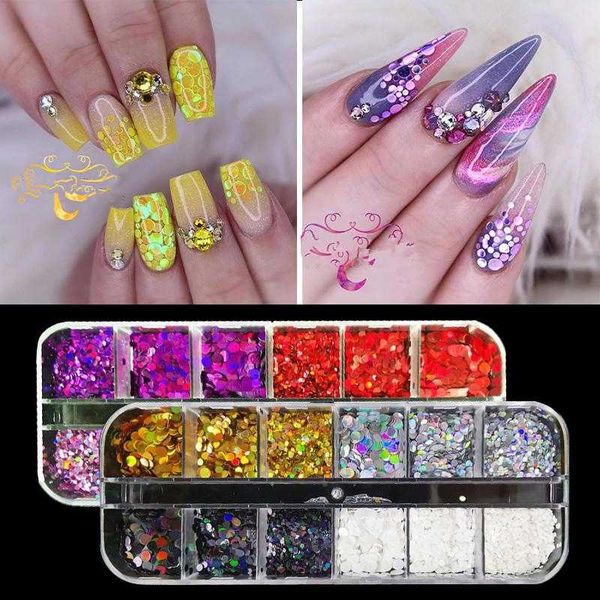 nail glitter 12 grids/pc sequins art colorful flakes holographics decoration diy design sticker, Silver;gold
nail glitter 12 grids/pc sequins art colorful flakes holographics decoration diy design sticker, Silver;gold