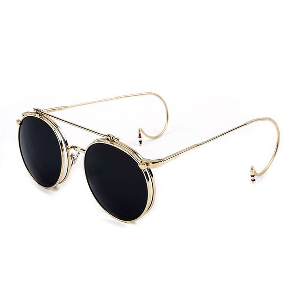 sunglasses vintage steampunk men round designer steam punk metal women flip coating retro circle hook sun glasses, White;black
sunglasses vintage steampunk men round designer steam punk metal women flip coating retro circle hook sun glasses, White;black