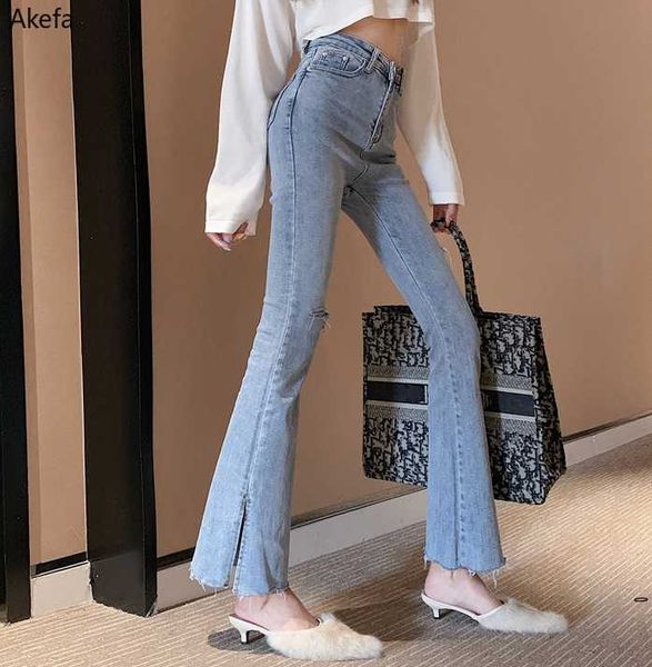 women's jeans korean version of the autumn washed side slit was thin straight pants mop, Blue
women's jeans korean version of the autumn washed side slit was thin straight pants mop, Blue