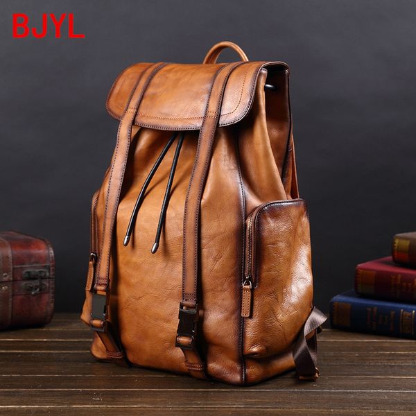 new vintage leather men backpacks cowhide lapbag full leather men's drawstring travel backpack schoolbag genuine big
new vintage leather men backpacks cowhide lapbag full leather men's drawstring travel backpack schoolbag genuine big