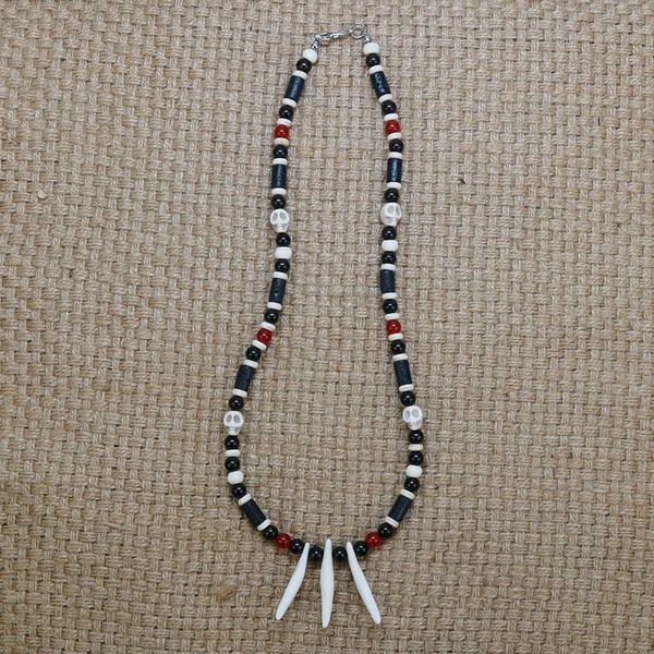 rustic handmade dog tooth necklace men skull necklace for men accessories handmade tribal jewelry gift for him co-15, Golden;silver