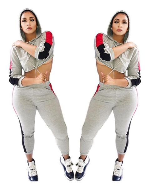 women's tracksuits 47w893 autumn women casual fashion home sports patchwork with hood two piece set and pants tracksuit sweatsuit outfi, Gray
women's tracksuits 47w893 autumn women casual fashion home sports patchwork with hood two piece set and pants tracksuit sweatsuit outfi, Gray
