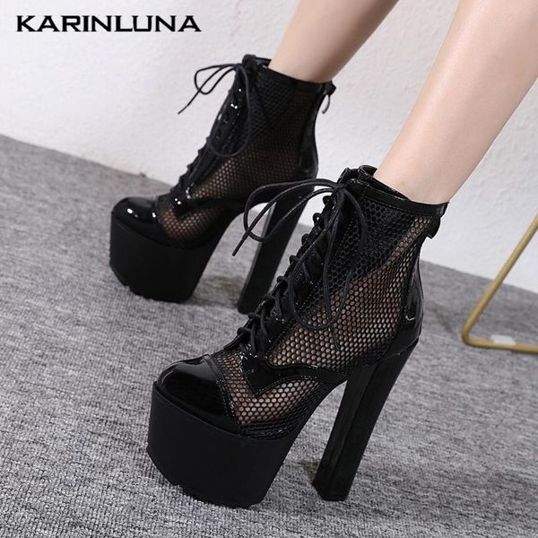 karin 2020 women shoes ultra high heels 16 cm ankle boots platform cross-tied net patchwork round toe female boots, Black
karin 2020 women shoes ultra high heels 16 cm ankle boots platform cross-tied net patchwork round toe female boots, Black