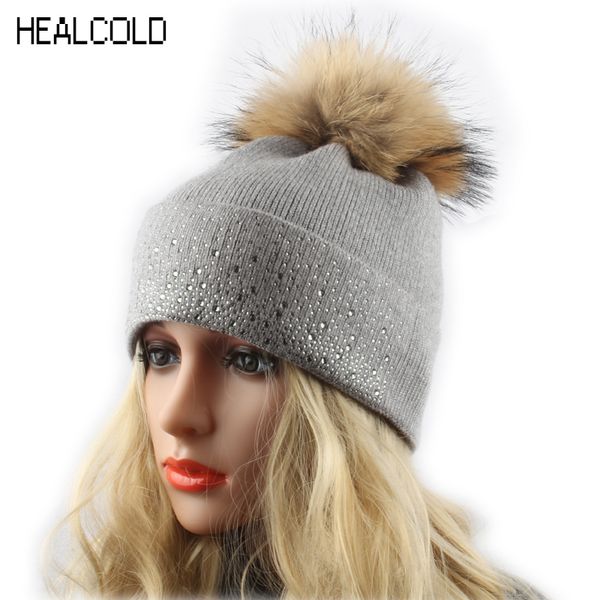 beanie/skull caps real raccoon fur hat ladies warm wool knitted bobble ski cap women winter pom with diamond, Blue;gray
beanie/skull caps real raccoon fur hat ladies warm wool knitted bobble ski cap women winter pom with diamond, Blue;gray
