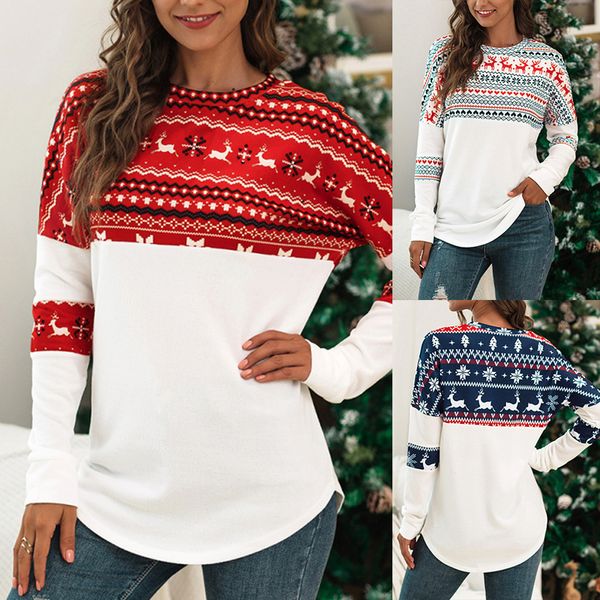 christmas tshirts women winter casual deer print long sleeve lady o-neck loose patchwork sports t-shirts christmas clothes, White;black
christmas tshirts women winter casual deer print long sleeve lady o-neck loose patchwork sports t-shirts christmas clothes, White;black