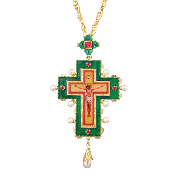 pendant necklaces orthodox cross necklace with box green imitation pearl crucifix religious byzantine art and tradition holy priests, Silver
pendant necklaces orthodox cross necklace with box green imitation pearl crucifix religious byzantine art and tradition holy priests, Silver