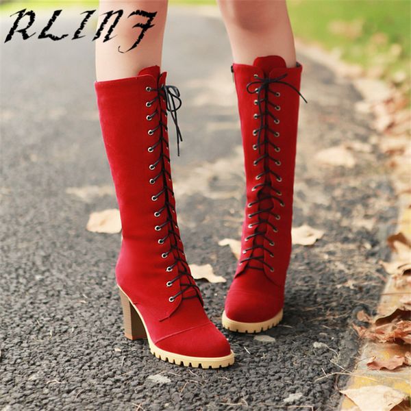 rlinf size 34-40 women over knee boots vintage chunky high heel thick heel lacing leggings candy boots, Black
rlinf size 34-40 women over knee boots vintage chunky high heel thick heel lacing leggings candy boots, Black