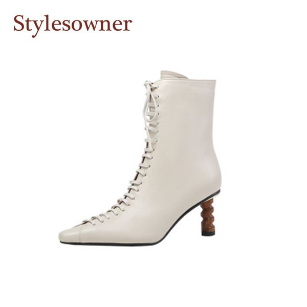 niche retro short boots women 2020temperament new pointed stiletto lace-up fashion genuine leather thin high-heeled boots, Black
niche retro short boots women 2020temperament new pointed stiletto lace-up fashion genuine leather thin high-heeled boots, Black