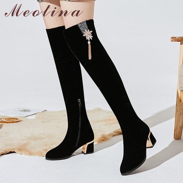 meotina winter thigh high boots women crystal thick high heel over the knee boots zipper round toe shoes ladies fall big size 43, Black
meotina winter thigh high boots women crystal thick high heel over the knee boots zipper round toe shoes ladies fall big size 43, Black