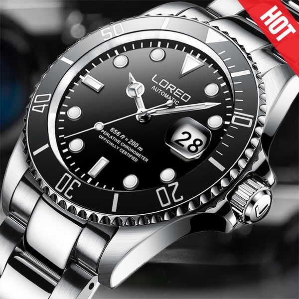 wristwatches 2021 loreo men watch sapphire watches stainless steel mechanical waterproof 200m saat kol erkek, Slivery;brown
wristwatches 2021 loreo men watch sapphire watches stainless steel mechanical waterproof 200m saat kol erkek, Slivery;brown