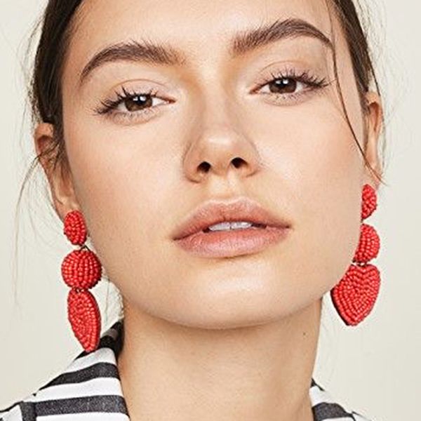 flola bohemian red heart earrings for women handmade beads drop earrings long statement beach jewelry oorbellen hangers ersq20, Silver 
flola bohemian red heart earrings for women handmade beads drop earrings long statement beach jewelry oorbellen hangers ersq20, Silver