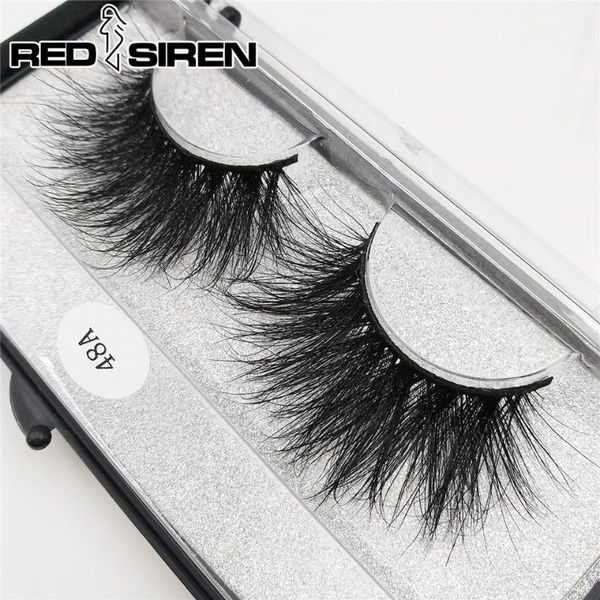 false eyelashes red siren mink 25 mm lashes 100% hair messy long 3d makeup tool 48a