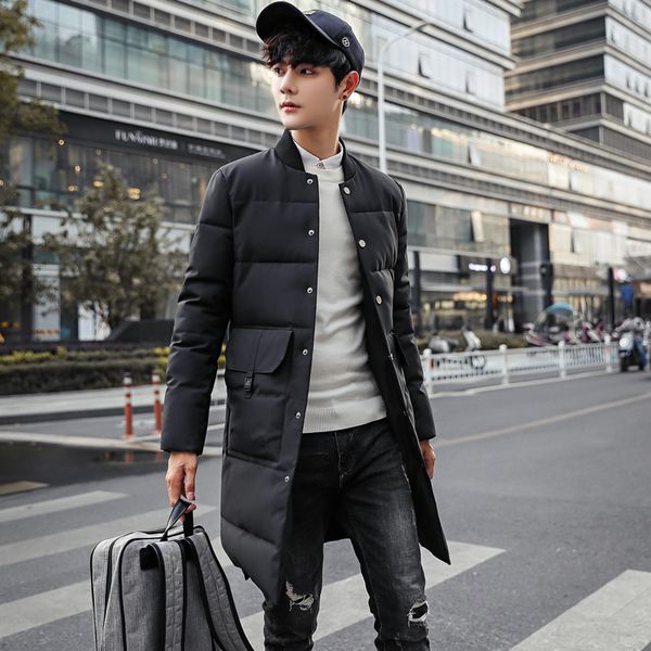 men's down & parkas 2021 winter jacket men hooded slim korean parka hombre long coat mens windbreaker cotton youth clothing, Black 
men's down & parkas 2021 winter jacket men hooded slim korean parka hombre long coat mens windbreaker cotton youth clothing, Black
