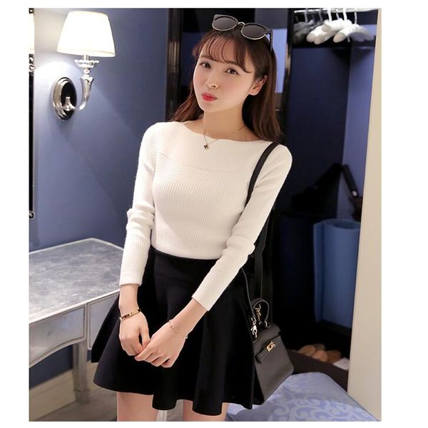 2020 casual long sleeve autumn knitted sweater women pullover sweaters korean style winter slim white pull knitwear pp-561, White;black
2020 casual long sleeve autumn knitted sweater women pullover sweaters korean style winter slim white pull knitwear pp-561, White;black
