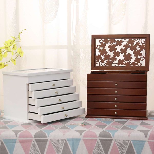 white/brown multi-layer big 6 layers wooden jewelry box jewelry display casket earrings ring boxes jewelry organizer gift box t200917, Black;white
white/brown multi-layer big 6 layers wooden jewelry box jewelry display casket earrings ring boxes jewelry organizer gift box t200917, Black;white