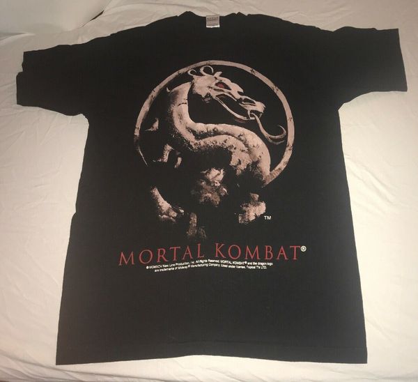 vintage 1995 mortal kombat shirt movie/arcade video game l large print t shirt mens short sleeve tee
vintage 1995 mortal kombat shirt movie/arcade video game l large print t shirt mens short sleeve tee