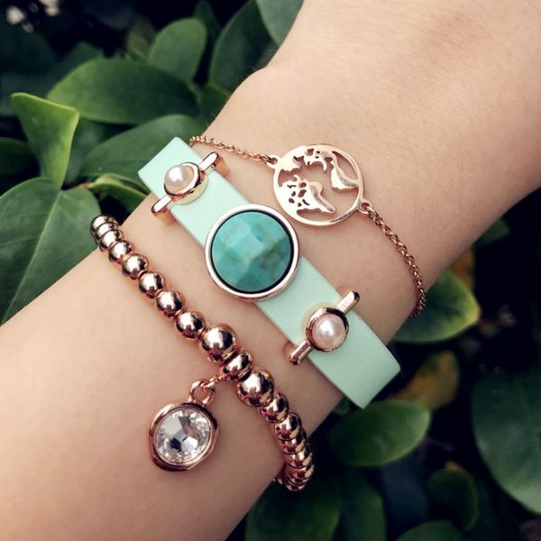 tennis somsoar jewelry leather wrap charm bracelet with rose gold map chain bead bangle for women fashion, Golden;silver
tennis somsoar jewelry leather wrap charm bracelet with rose gold map chain bead bangle for women fashion, Golden;silver