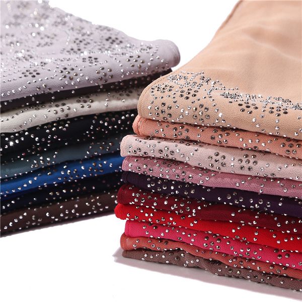 scarves 2021 women rhinestone chiffon solid color muslim head scarf shawls and wraps bandana female foulard hijab stores, Blue;gray
scarves 2021 women rhinestone chiffon solid color muslim head scarf shawls and wraps bandana female foulard hijab stores, Blue;gray