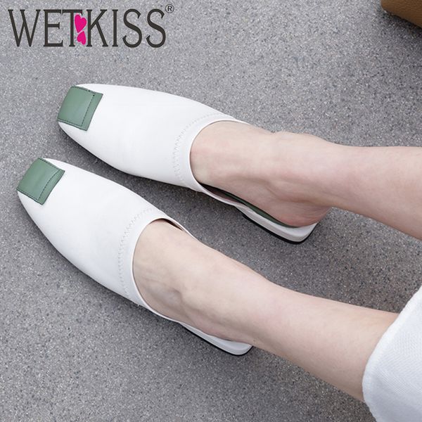 wetkiss leather slippers women 2020 new slides shoes stitching mules shoes ladies low heels fashion casual female summer, Black
wetkiss leather slippers women 2020 new slides shoes stitching mules shoes ladies low heels fashion casual female summer, Black