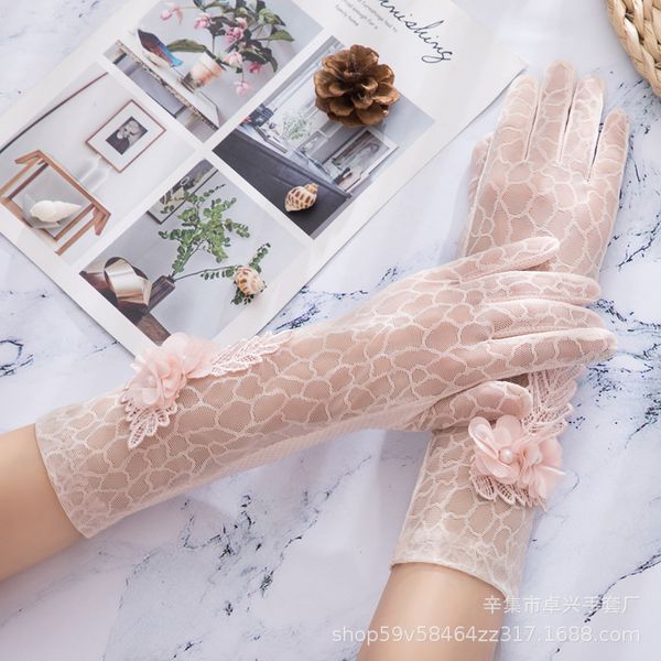 five fingers gloves long sunscreen summer women' anti-ultraviolet riding lace breathable, Blue;gray
five fingers gloves long sunscreen summer women' anti-ultraviolet riding lace breathable, Blue;gray