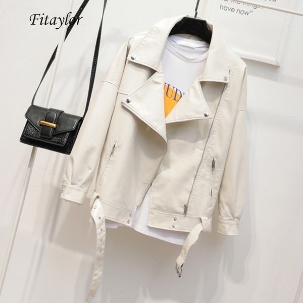 fitaylor autumn women faux pu soft leather jacket turndown collar black punk motorcycle zipper loose jacket outwear with belt
fitaylor autumn women faux pu soft leather jacket turndown collar black punk motorcycle zipper loose jacket outwear with belt