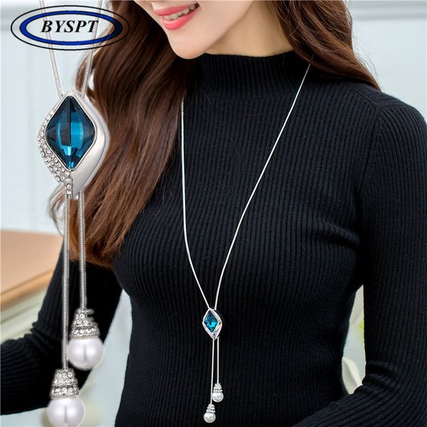 byspt women square crystal sweater chain long paragraph with jewelry pendant simple decorative necklace, Silver
byspt women square crystal sweater chain long paragraph with jewelry pendant simple decorative necklace, Silver