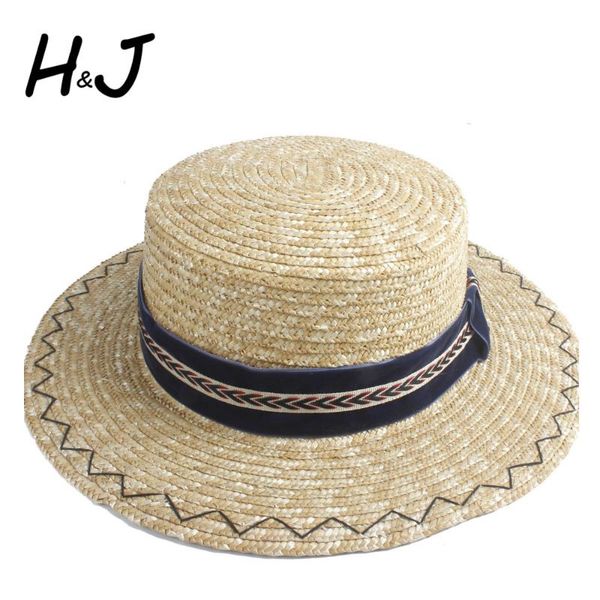 handmade wheat straw women sun hat summer beach hat lady wide brim flat boater beach sunhat jazz size 56-58cm, Blue;gray
handmade wheat straw women sun hat summer beach hat lady wide brim flat boater beach sunhat jazz size 56-58cm, Blue;gray