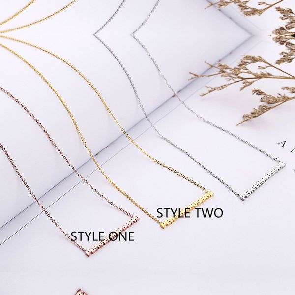 pendant necklaces ty126 women letter rose gold titanium steel clavicle necklace, Silver
pendant necklaces ty126 women letter rose gold titanium steel clavicle necklace, Silver
