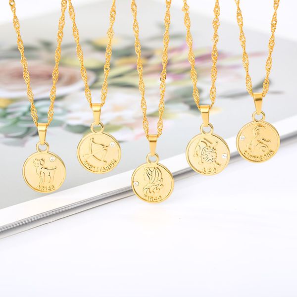 fashion 12 constellation coins necklaces constellation leo/scorpio/aquarius pendant water wave chain gold color necklace, Silver
fashion 12 constellation coins necklaces constellation leo/scorpio/aquarius pendant water wave chain gold color necklace, Silver