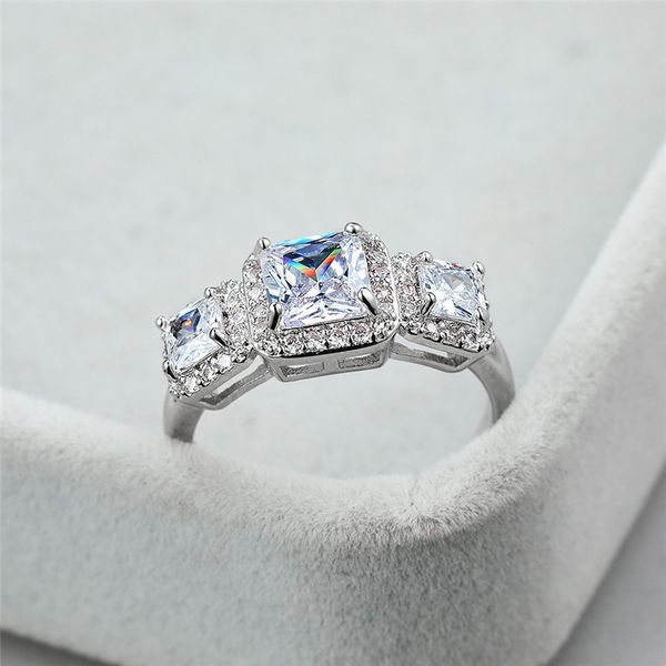 luxury female white crystal stone ring charm silver color wedding rings for women classic zircon square thin engagement ring, Slivery;golden
luxury female white crystal stone ring charm silver color wedding rings for women classic zircon square thin engagement ring, Slivery;golden