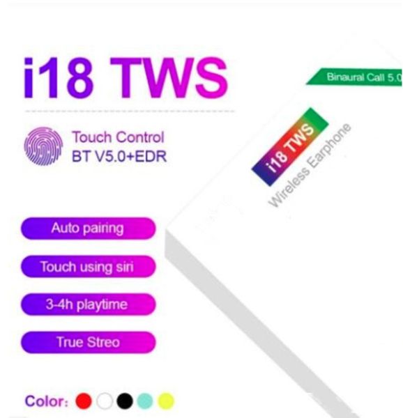 i18 tws touch 5.0 wireless bluetooth headphones stereo earphones auto power on auto paring fast delivery
i18 tws touch 5.0 wireless bluetooth headphones stereo earphones auto power on auto paring fast delivery