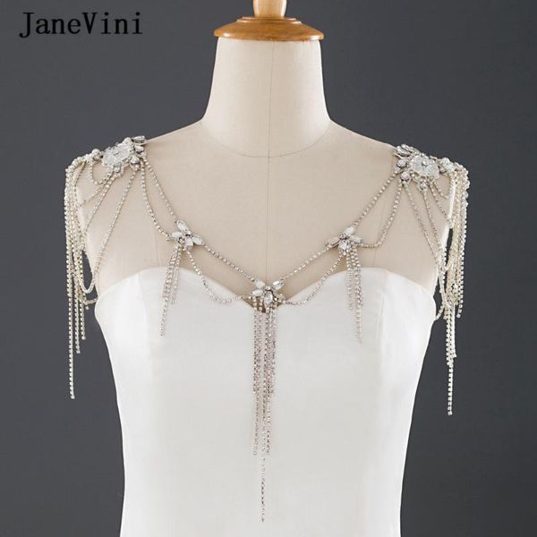 janevini elegant bride shoulder chain handmade luxury wedding jewelry lace rhinestone crystal necklace chain wedding accessories, Silver
janevini elegant bride shoulder chain handmade luxury wedding jewelry lace rhinestone crystal necklace chain wedding accessories, Silver