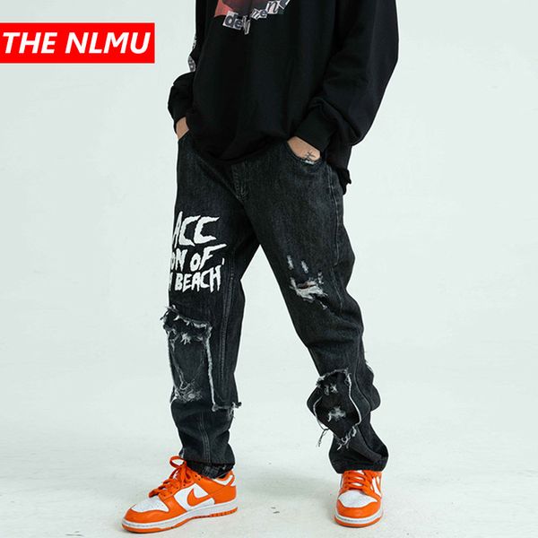 men's jeans 2021 hole destroyed men streetwear black ripped pants homme hip hop broken graffiti print biker denim pant wq057, Blue
men's jeans 2021 hole destroyed men streetwear black ripped pants homme hip hop broken graffiti print biker denim pant wq057, Blue