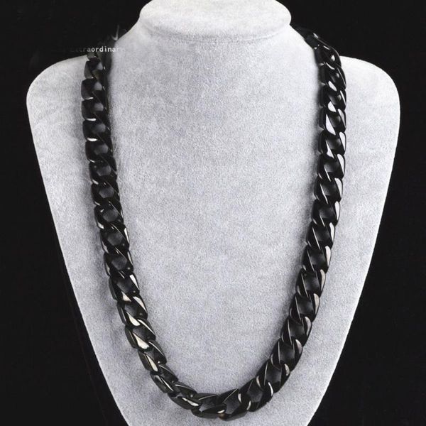 chains 15mm strong black stainless steel customcuban curb link chain necklace or bracelet men's jewelry 7-40" choose xmas gift, Silver
chains 15mm strong black stainless steel customcuban curb link chain necklace or bracelet men's jewelry 7-40" choose xmas gift, Silver