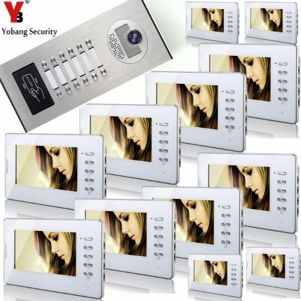yobang security 7 inch 10 apartments families color video door phone doorbell rfid night vision camera intercom doorphone system
yobang security 7 inch 10 apartments families color video door phone doorbell rfid night vision camera intercom doorphone system