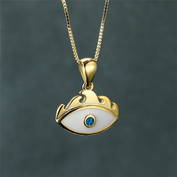 pendant necklaces cute female blue opal necklace charm yellow gold chain for women dainty bridal evil eye wedding, Silver
pendant necklaces cute female blue opal necklace charm yellow gold chain for women dainty bridal evil eye wedding, Silver