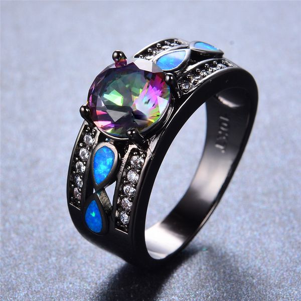 wedding rings charm female blue fire opal ring fashion 14kt black gold for women promise love rainbow engagement, Slivery;golden
wedding rings charm female blue fire opal ring fashion 14kt black gold for women promise love rainbow engagement, Slivery;golden