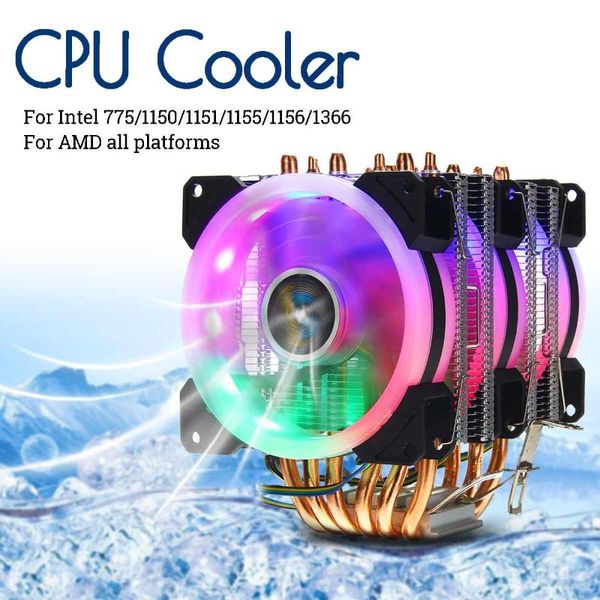 6 heatpipe 4pin cpu cooler rgb led quiet cooling heatsink 3 fans pc case cooling for intel 775/1150/1151/1155/1156/1366 for amd
6 heatpipe 4pin cpu cooler rgb led quiet cooling heatsink 3 fans pc case cooling for intel 775/1150/1151/1155/1156/1366 for amd