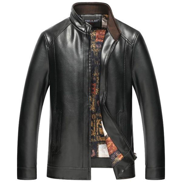 men autumn winter pu jacket popular cool motor-biker solid color slim fit jackets stand collar big size homme faux leather coat, Black
men autumn winter pu jacket popular cool motor-biker solid color slim fit jackets stand collar big size homme faux leather coat, Black