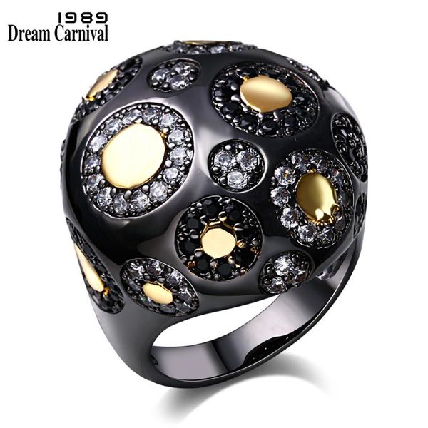 dreamcarnival1989 dome round black gold color bohemia luxury cocktail rings for women wedding party jewelry anillos mujer br1339, Golden;silver
dreamcarnival1989 dome round black gold color bohemia luxury cocktail rings for women wedding party jewelry anillos mujer br1339, Golden;silver